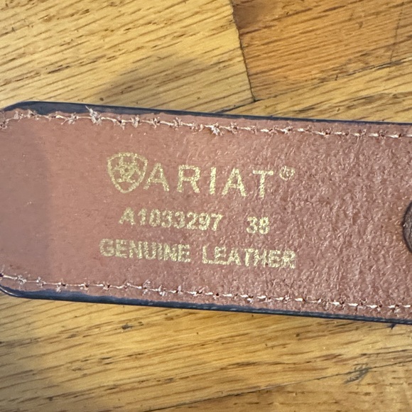 Ariat Brown Leather Belt with Silver Buckle and Colorful - Picture 6 of 12